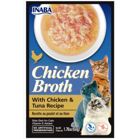 Inaba Chicken Broth with Chicken and Tuna Recipe Side Dish for Cats